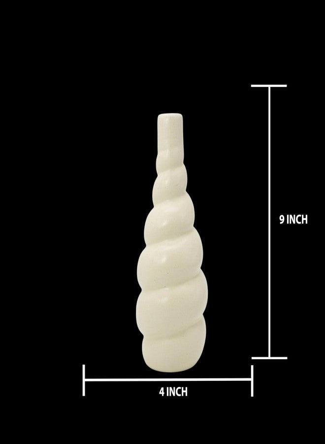 Aabco Unique Shape, Ceremic Vase for Living Room, Home Decoration Items for Living Room, Flower Vases for Home, Office & Table Decor (Stripped Bottle) - Image 3